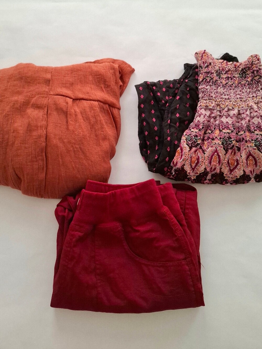 Bundle Of 3 Pants Upcycle, Recycle, DIY Projects Applique Patchwork Textile Art